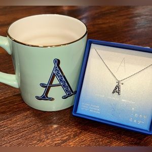 “A” A New Day silver necklace/OpalHouse Mug